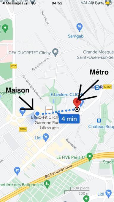 Paris : Appartement Familial Avec Parking Prive Clichy Exteriér fotografie